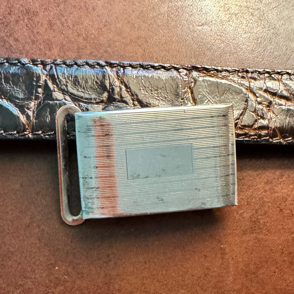 Ralph Lauren Engine-Turned Sterling Silver Belt Buckle